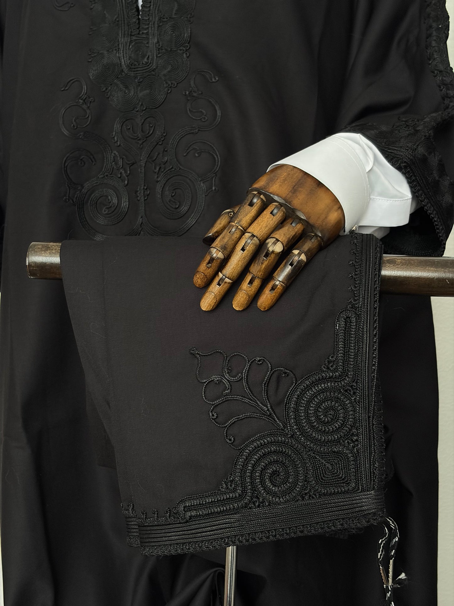 3 piece Black Jalabiyya Trabelsia