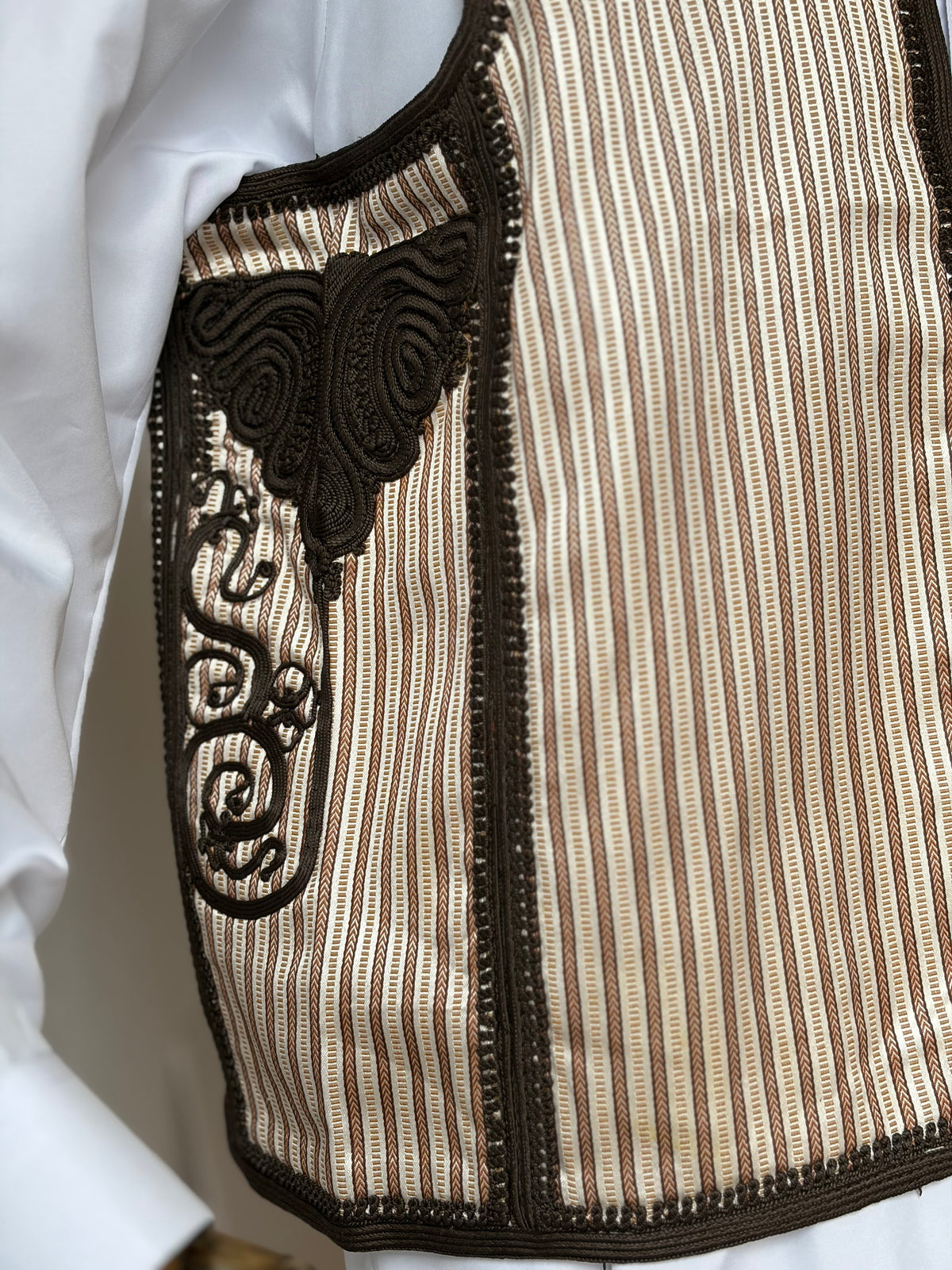 Dark Brown Patterned Faremlla Bid’iya