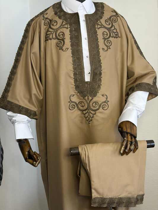 Light Brown Jalabiya Trabelsia