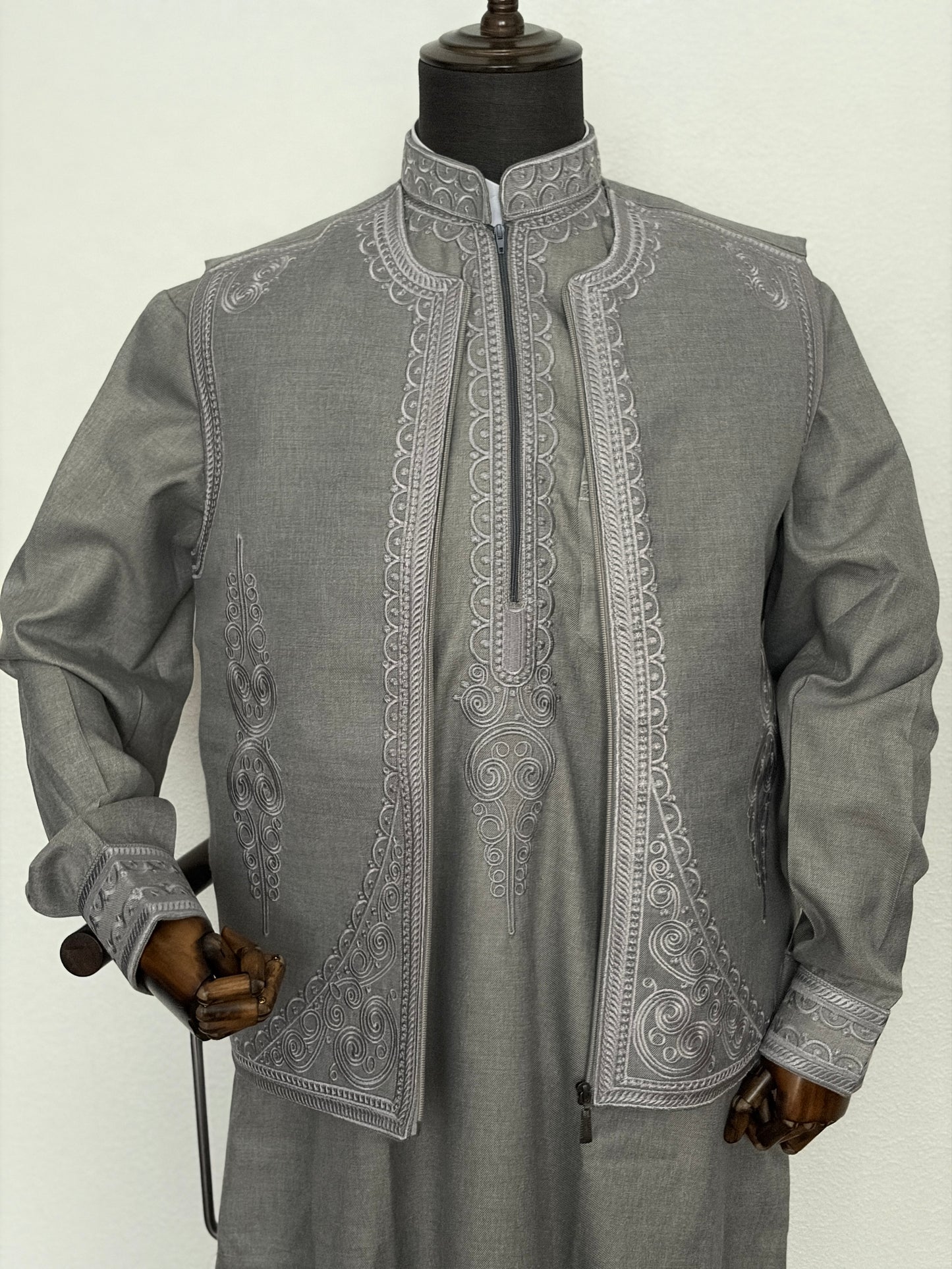 Grey Syrian Thobe & Waistcoat