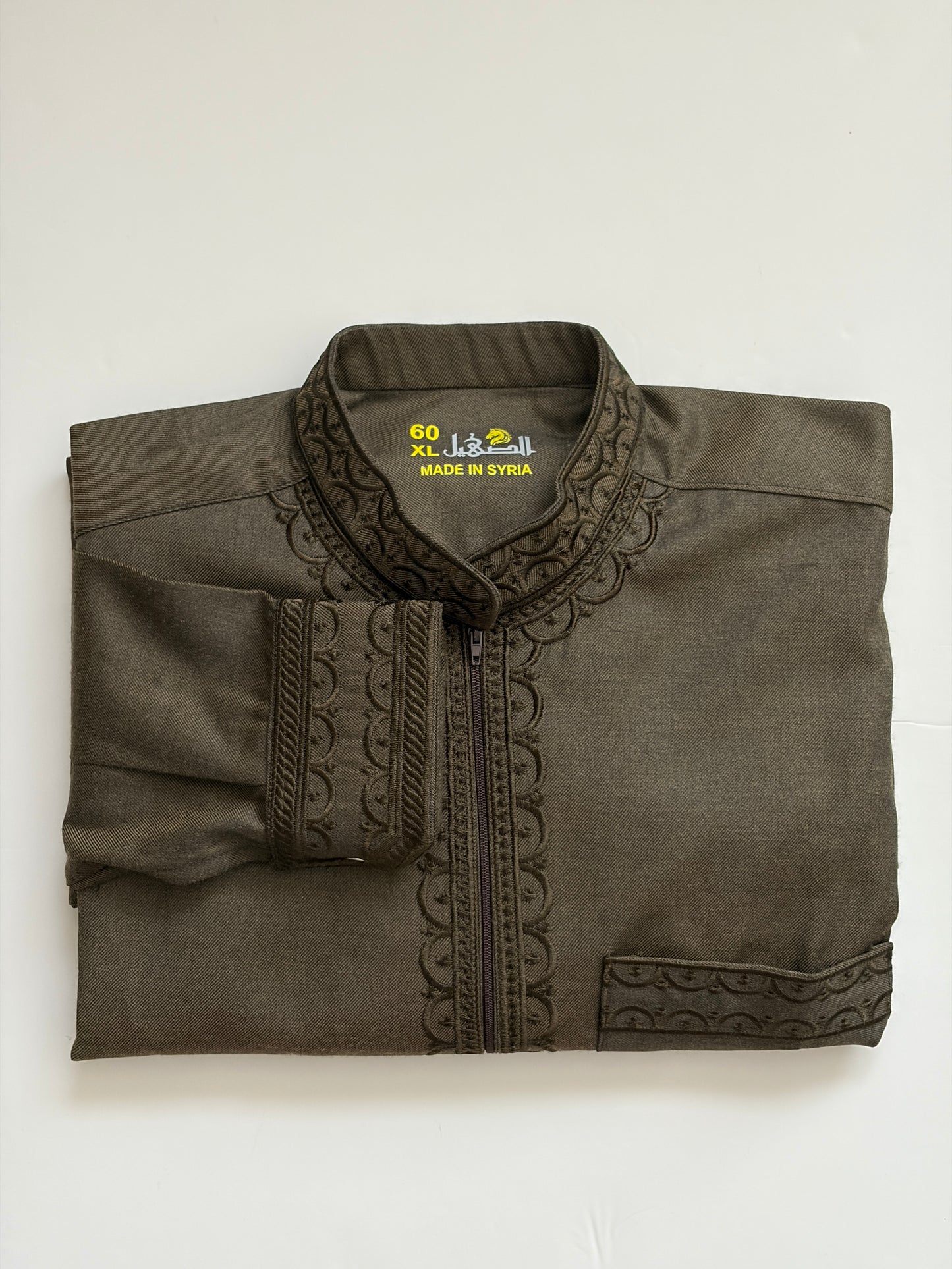 Dark Brown Syrian Thobe & Waistcoat Set