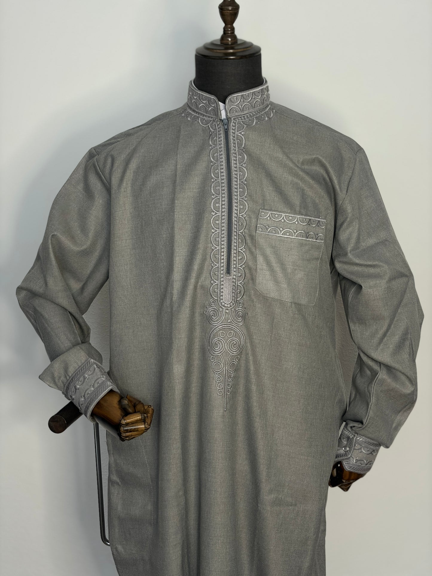 Grey Syrian Thobe & Waistcoat