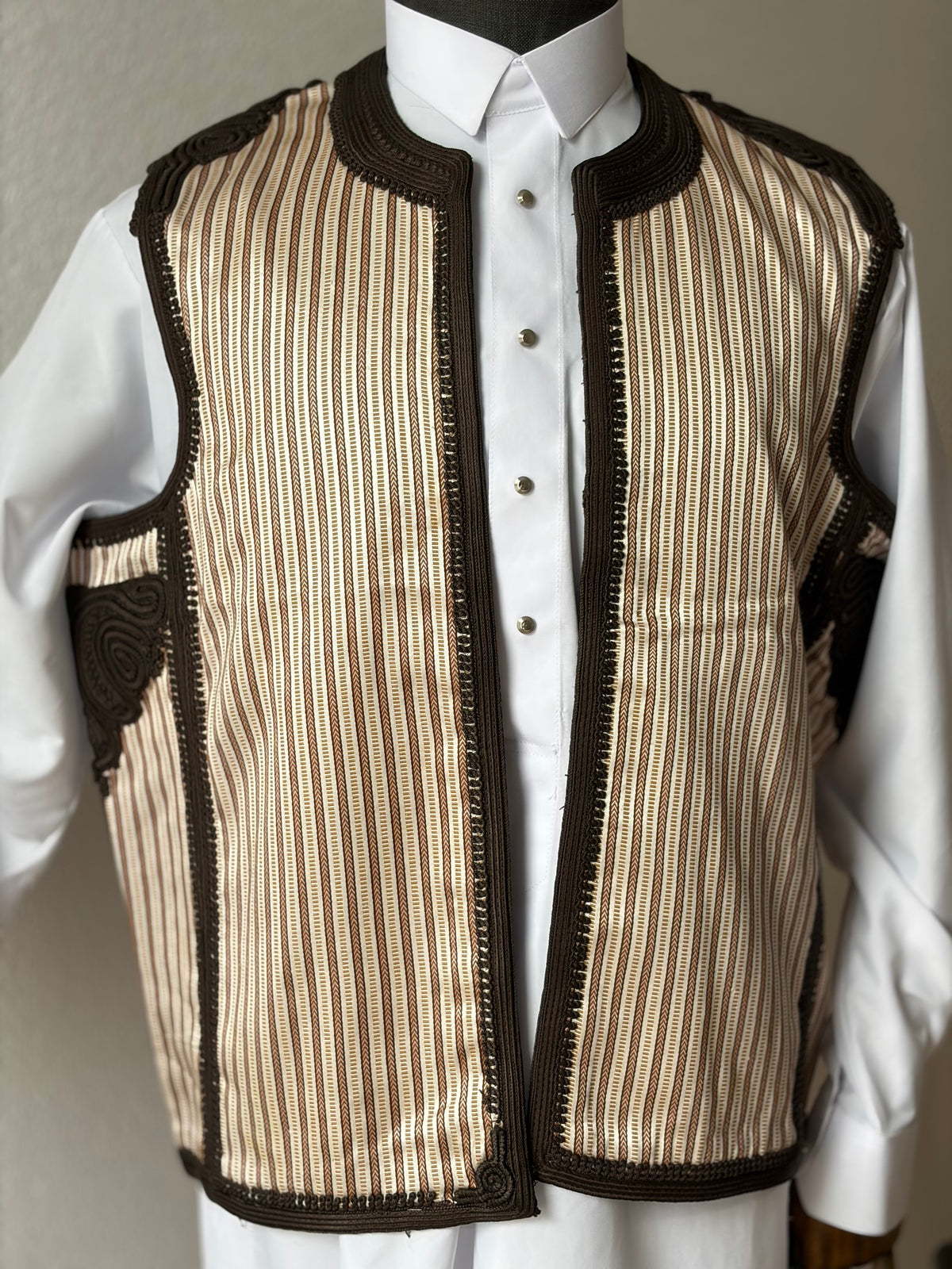 Dark Brown Patterned Faremlla Bid’iya